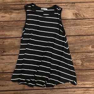 black and white striped flowy dress